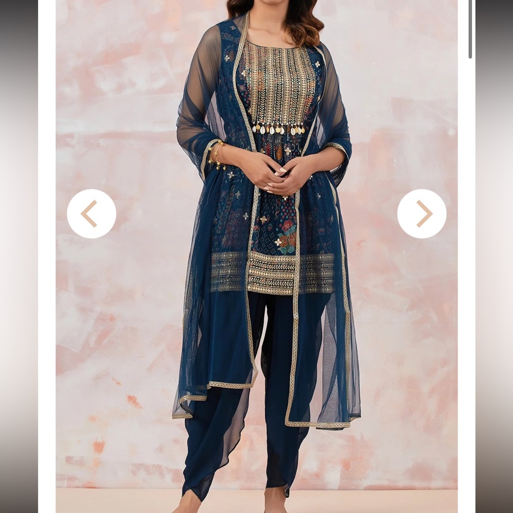 Basanti - kapde aur koffee dhoti suit bought at Aza Fashions size Small (3-pcs)